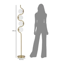 Kép 6/6 - Hullám állólámpa glamour stílusban 4 burával arany/fehér ø 25x165 cm