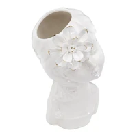 Kép 3/6 - Ifjú hölgy váza fehér/arany 10,5x10x24,7 cm 2