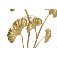 Kép 6/8 - Iris gyertyatartó ginko biloba levelekkel arany/fekete 29x12.5x44 cm 3