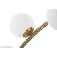 Kép 5/7 - Íves állólámpa glamour stílusban 6 burával arany/fehér 130x45x220-246 cm 3