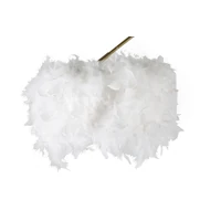 Kép 2/6 - Íves slim állólámpa tollakkal fehér/fekete 100x150-180 cm 1