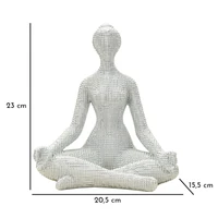 Kép 2/7 - Jógázó női figura csillogó ezüst 20,5x15,5x23 cm 6