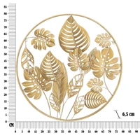 Kép 6/6 - Jungle levél mintás fali dekoráció arany ø 80x6,5 cm