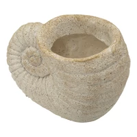 Kép 6/8 - Kagyló formájú váza homokkő hatás bézs -A- 33X19X23 cm 3