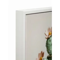 Kép 2/6 - Kaktusz kaspóban lakkozott festmény keretben -c- zöld 40x2,8x40 cm 1