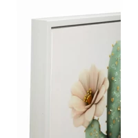 Kép 2/6 - Kaktusz kaspóban lakkozott festmény keretben -d- zöld 40x2,8x40 cm 1