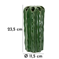 Kép 7/7 - Kaktusz váza magas zöld ø 11,5x23,5 cm