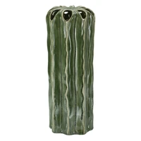 Kép 1/7 - Kaktusz váza magas zöld ø 12x31,5 cm