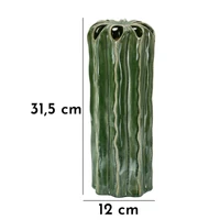 Kép 7/7 - Kaktusz váza magas zöld ø 12x31,5 cm