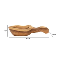 Kép 7/10 - Kanál tál tölgyfából barna 36x16x8 cm 9