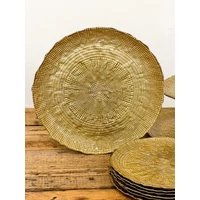 Kép 2/4 - Kanvas lapos üvegtányér 28 cm arany átmérő: 28 cm 1