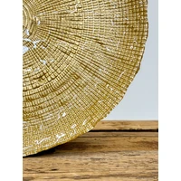 Kép 3/4 - Kanvas lapos üvegtányér 28 cm arany átmérő: 28 cm 2
