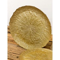 Kép 4/4 - Kanvas lapos üvegtányér 28 cm arany átmérő: 28 cm 3
