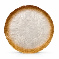 Kép 2/3 - Kanvas lapos üvegtányér 28 cm gyöngyházbronz átmérő: 28 cm 1