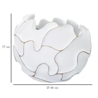 Kép 6/6 - Kaspó gömb alakú törtfehér ø 44x37 cm