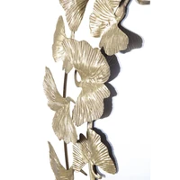 Kép 2/9 - Kerek tükör ginko biloba levelekkel arany ø 87x2,5 cm