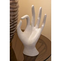 Kép 2/8 - Kő kéz figura ok krémszín 14x10x24 cm 6