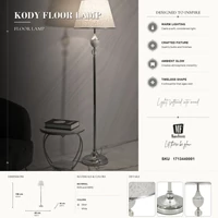 Kép 8/8 - Kody állólámpa elegáns üveg díszítéssel ezüst Ø40x158 cm 7