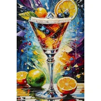Kép 6/7 - Koktél falikép lakkozott vászonra nyomtattva kerettel -A- 62X3,5X92 cm 4