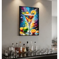 Kép 7/7 - Koktél falikép lakkozott vászonra nyomtattva kerettel -A- 62X3,5X92 cm 5