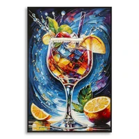Kép 1/7 - Koktél falikép lakkozott vászonra nyomtattva kerettel -B- 62X3,5X92 cm