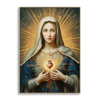 Kép 1/7 - Lakozott festmény madonna kerettel -b- 72x4x102 cm