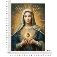 Kép 2/7 - Lakozott festmény madonna kerettel -b- 72x4x102 cm 6