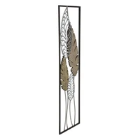 Kép 4/8 - Leveles fali dekoráció fémből és fából -b- arany/ezüst 30,5x2,5x99,5 cm 1
