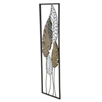 Kép 5/8 - Leveles fali dekoráció fémből és fából -b- arany/ezüst 30,5x2,5x99,5 cm 2