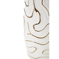 Kép 4/6 - Lia váza fehér/arany ø 14,5x39,5 cm