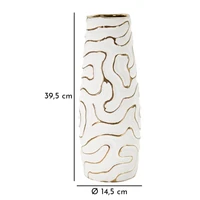 Kép 6/6 - Lia váza fehér/arany ø 14,5x39,5 cm