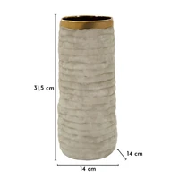Kép 6/6 - Lima hengeres váza texturált mintával szürke/arany Ø 14X31,5 cm 5