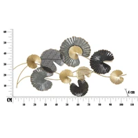 Kép 6/6 - Lotus leveles fali dekoráció arany/fekete -b- 105x4x56 cm 5