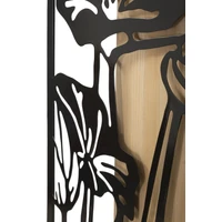 Kép 4/6 - Lotus virágos fali panel barna/fekete 60x2x90 cm 3
