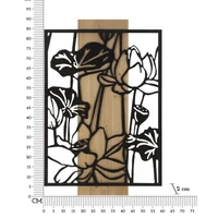 Kép 6/6 - Lotus virágos fali panel barna/fekete 60x2x90 cm 5