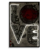 Kép 10/10 - LOVE falikép LED fénnyel vászonra nyomtattva kerettel 60X3,5X90 cm 5