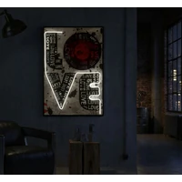 Kép 7/10 - LOVE falikép LED fénnyel vászonra nyomtattva kerettel 60X3,5X90 cm 8