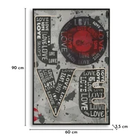 Kép 9/10 - LOVE falikép LED fénnyel vászonra nyomtattva kerettel 60X3,5X90 cm 9