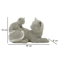 Kép 6/6 - Macska a kiscicával csillogó figura ezüst 19x9x13 cm 5