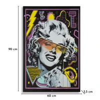 Kép 7/9 - Marilyn falikép LED fénnyel vászonra nyomtattva kerettel 60X3,5X90 cm 8