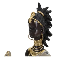 Kép 3/6 - Massai őslakos pajzzsal többszínű 13.5x9x24.5 cm 2