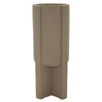 Kép 1/8 - Moai kültéri padlóváza virágtartó Homokkő hatású barna Ø 42X101 cm