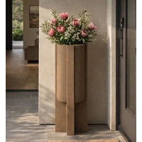 Kép 8/8 - Moai kültéri padlóváza virágtartó Homokkő hatású barna Ø 42X101 cm 5