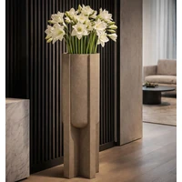 Kép 4/8 - Moai kültéri padlóváza virágtartó Homokkő hatású barna Ø 42X101 cm 6