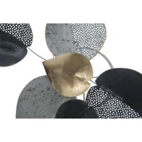 Kép 3/7 - Modern leveles fali dekoráció fémből -b- fekete/ezüst/rézs 62,5x5,5x40 cm 1