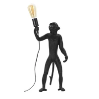 Kép 1/8 - Monkey asztali lámpa fekete ø 26x34x55 cm