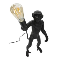 Kép 3/8 - Monkey asztali lámpa fekete ø 26x34x55 cm