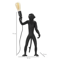 Kép 8/8 - Monkey asztali lámpa fekete ø 26x34x55 cm