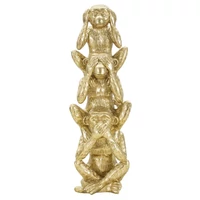 Kép 1/6 - Monkeys tower figura arany ø 10,5x30 cm