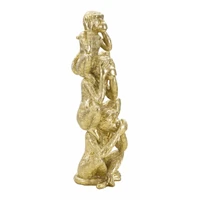 Kép 4/6 - Monkeys tower figura arany ø 10,5x30 cm
